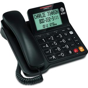 AT&T CL2940 Corded Phone with Speakerphone, Extra-Large Tilt Display/Buttons, Caller ID/Call Waiting and Audio Assist, Black