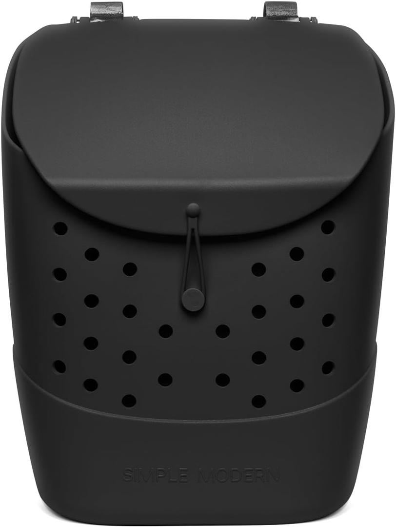Simple Modern Getaway Backpack | Waterproof Material EVA Bag with Zipper Pocket for Beach, Pool, Boat, Travel | Durable and Lightweight | 23L | Midnight Black
