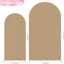 Wokceer Wedding Arch Stand 7.2FT, 6FT Spandex Fitted Arch Cover 2 Set Round Top Chiara Arch Backdrop Stands for Birthday Party Ceremony Banquet Decoration Khaki