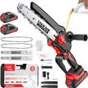 UBeesize Mini Chainsaw Cordless 8inch | Longer Runtime | Brushless Motor | Ergonomic Handle Design | Easy to Install | Professional Battery Chainsaw Perfect for Tree Trimming,Wood Cutting, Garden Work