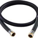Leader Garden Hose 5ft x 5/8", Heavy Duty Short Water Hose, Female to Female Fittings, Five Layered Braiding for Durability, 1000PSI Burst, 200PSI Working (Black)