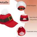 Red-Christmas-Hat Xmas-Baseball-Cap for Men-Women - Santa Adjustable Trucker Hat Unisex Holiday-Cap Winter Outdoor