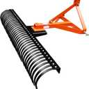 PeakPursuit 6 FT Landscape Rake for Tractors,3 Point Rock Rake with 360 Degree Rotation Tow-Behind Garden Tool,Fits Cat 1,Cat 2,37 Tines