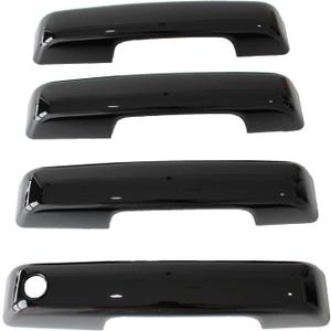 AUCERAMIC Gloss Black Exterior Door Handle Covers Trim Fit for Ford F-150 Bronco 2021-2025, for Ford F-250 F-350 F-450 F-550 Super Duty 2023-2025 (Without Passenger Side Keyhole and Smart Keyhole)
