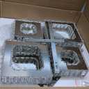 22" Crystal Chandelier Square Flush Mount Ceiling Light Modern LED 4 Lights Crystal Chandelier for Dining Room Bedroom Kitchen (Warm)