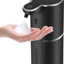 Automatic Foaming Soap Dispenser 12.8oz, Rechargeable & 6 Levels Foaming Adjustable with Digital Display, Wall Mount, Waterproof, Touchless Hand/Dish Soap Dispenser for Kitchen, Bathroom, Hotel