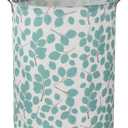 HIYAGON Laundry Baskets,Canvas Fabric Laundry Hamper,Collapsible Toy Storage Organizer Bins,Gift Basket for Bedroom, Clothes, Nursery,Kids,Boys (Eucalyptus leaves)