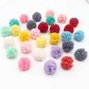 100 Pieces of 2Cm Lace Gauze Elastic Flower Ball DIY Craft Supplies Headwear Jewelry Children's Hairpin Pompons 1 18-20mm 100pcs