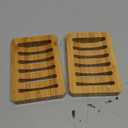 AmazerBath Soap Holder Soap Dish, Bamboo Soap Dish, 2 Pack Wood Bar Soap Holder for Shower, Trays Self Draining, Soap Saver for Shower, Bathroom, Kitchen(Natural Color)