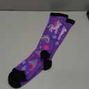 Tisancy 4 Pairs Kids Compression Socks 15-20 MM Hg Knee Length Compression Stockings Travel Socks for Kids Childrens (Unicorn, Multicolor)