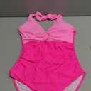 Tummy Control One Piece Swimsuits - Women Halter Bathing Suit 2025 Twist Front Cut Out Full Coverage Swimwear (Small, Pink)