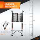 Telescoping Ladder, 16.5 FT Extension Ladder w/Hooks, Heavy Duty 330lbs Max Capacity, Collapsible Telescopic Ladder for Rv, Roof, Outdoor