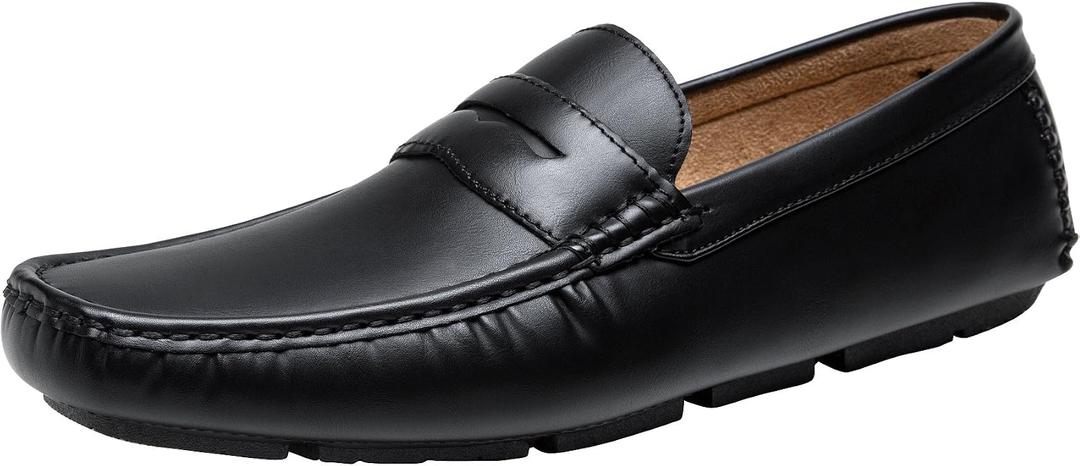Jousen Men's Loafers Casual Slip On Shoes Soft Penny Loafers for Men Lightweight Driving Boat Shoes (Black), 10.5