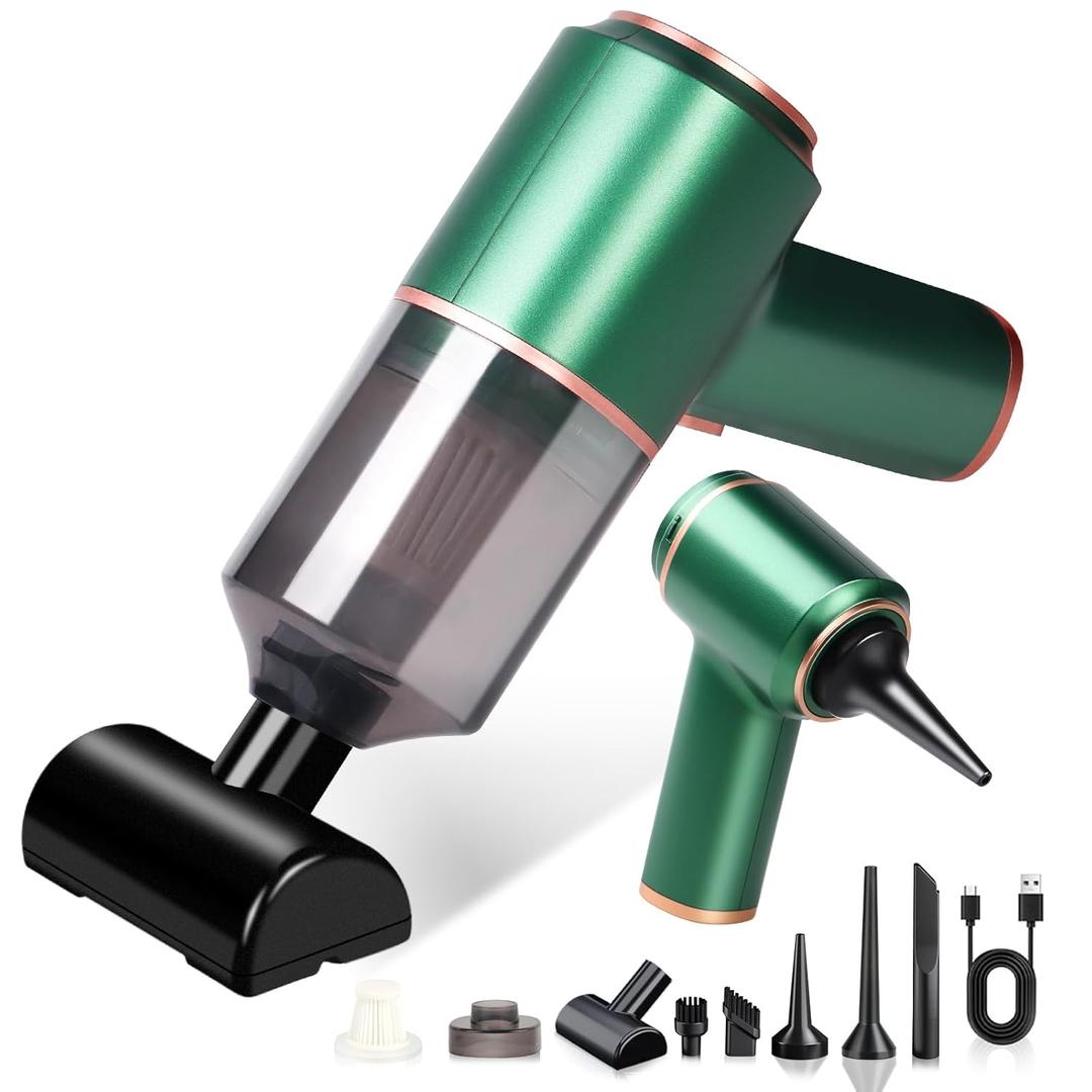 cagulax Portable Cordless Car Vacuum Cleaner - Handheld Powerful Suction with Multi-Nozzles, Rechargeable & Lightweight for Car, Home, Pet Hair & Quick Cleaning