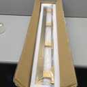 LED Bathroom Vanity Light: 32 inch Brushed Gold Acrylic Modern Lighting Fixtures - 4 Lights Contemporary Smoke Design Wall Lights Fixture Over Mirror 3000K