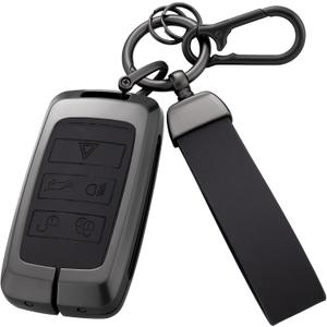 Key Fob Cover with Heavy-duty Keychain for Range Rover Evoque Sport Vogue Velar Defender Discovery 5