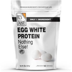 It's Just! - Egg White Protein Powder, Made in USA from Cage-Free Eggs, Dried Egg Whites (Unflavored, 8oz) (8 Ounce (Pack of 1))