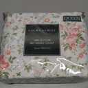 Laura Ashley - Queen Sheet Set, Buttery-Soft Bed Sheets with a Naturally Silky Smooth Cotton Sateen Lightweight Feel - Matching Pillowcases & Fitted Sheet (Lilian Coral)