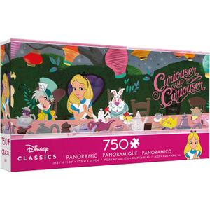 Buffalo Games Ceaco - Panoramic Series - Disney - Alice in Wonderland, Tea Party - 750 Piece Jigsaw Puzzle for Adults - Challenging Puzzle Perfect for Game Nights - Finished Size is 38.25 x 11.25