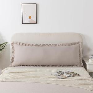 H HOUSEHOLD Body Size Pillow Cases Set of 1 - Ruffled Chic Boho Pillowcase 1 Pack, Super Soft and Cozy Pillow Case Covers with Envelop Closure, 20x54 Inches