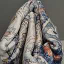 5x7 Area Rugs for Living Room: Washable Bedroom Rug Boho Vintage Rugs Stain Resistant Non Slip Low Pile Soft Lightweight Carpet for Kitchen Dining Room Farmhouse Nursery Kids Room Home Office (Blue and Cream)