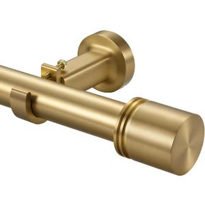 1 1/8” Diameter Heavy Duty Curtain Rods 144-240" for Windows, Brushed Gold