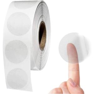 Performore Crystal Clear Transparent 1" Round Stickers, Envelope Tab Sealer and Retail Package Round Clear Seal Labels Self Adhesive, 1000 Stickers Per Roll