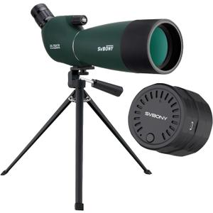 SVBONY SV28 Spotting Scope with Tripod & SC002 WiFi Camera for Digiscoping, Waterproof & Fofproof, 25-75x70mm Long Range Spotter Scope for Target Observing, Bird Watching