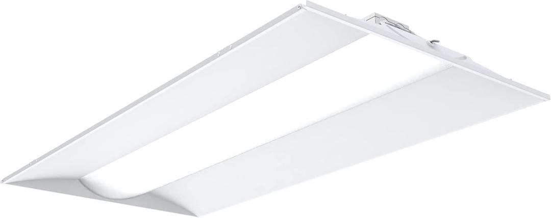 Lithonia Lighting 2x4 LED Troffer Light, Stack Switch LED Drop In Ceiling Light for Dropped Ceiling, 4000/5000/6000 Adjustable Lumens, 3500K/4000K/5000K Switchable Color Temperature, White