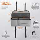 Leather Car Seat Back Organizer with Tissue Holder, Water Bottle Holder, Phone Holder for Road Trips. (Gray)
