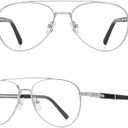 Classic Aviator Reading Glasses for Men Women Light Blocking Computer Readers Spring Hinge Metal Frame Acetate Legs, 1.5x