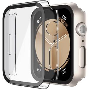 Misxi 2 Pack Hard PC Case with Tempered Glass Screen Protector Compatible with Apple Watch SE 3 (2025) SE 2 SE Series 6 Series 5 Series 4 40mm, Anti-Drop Lightweight Cover for iWatch, 1 Starlight + 1 Transparent