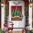 Artscope Merry Christmas Tree House Flag 28x40 Inch Double Sided, Seasonal Outdoor Winter Xmas Flag for Yard Farmhouse Holiday Decoration-Red