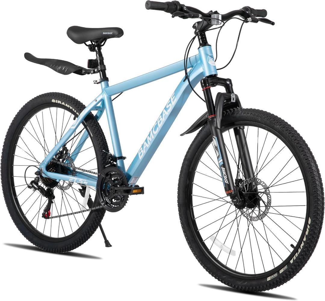 HILAND 27.5 Inch Mountain Bike, Mens and Womens Aluminum Frame MTB with 21 Speeds, Dis Brake, Hardtail Bicycle for Adults