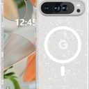 ANNSD for Google Pixel 9/Pixel 9 Pro Case 5G, Magnetic Shockproof Cover, Translucent Protective for Google 9/9 Pro Case(Clear Bling)