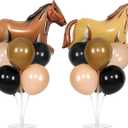 Western Horse Birthday Party Balloons Stand Kit 2 Sets With 2 Wild West Horse Foil Balloons Cowboy Party Balloon Centerpiece for Tables for Boy First Rodeo Birthday Farm Fiest Baby Shower Decorations