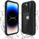 Lanenas for iPhone 14 Pro Max Case, 14 Pro Max Waterproof Case with Built-in Screen Protector, Full Body Heavy Duty Phone Case Dustproof Shockproof Case Cover for iPhone 14 Pro Max 6.7inch Black
