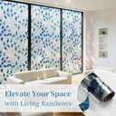 Finnez Window Privacy Film 3D Static Cling Window Film with Rainbow Effect, No Glue Heat Control & 99% UV Blocking for Home Office, Decorative Glass Cover 23.6" x 6.5'