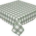 Sage Green Buffalo Plaid Square/Round Tablecloths 52x52, Farmhouse Green White Checkered Table Cloth Table Cover Indoor/Outdoor Tabletop Decor for Wedding Holiday Party Dinner Baby Shower