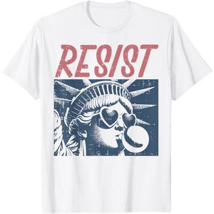 Resist Statue Liberty Bubblegum Protest Equality Men Women T-Shirt 3XL