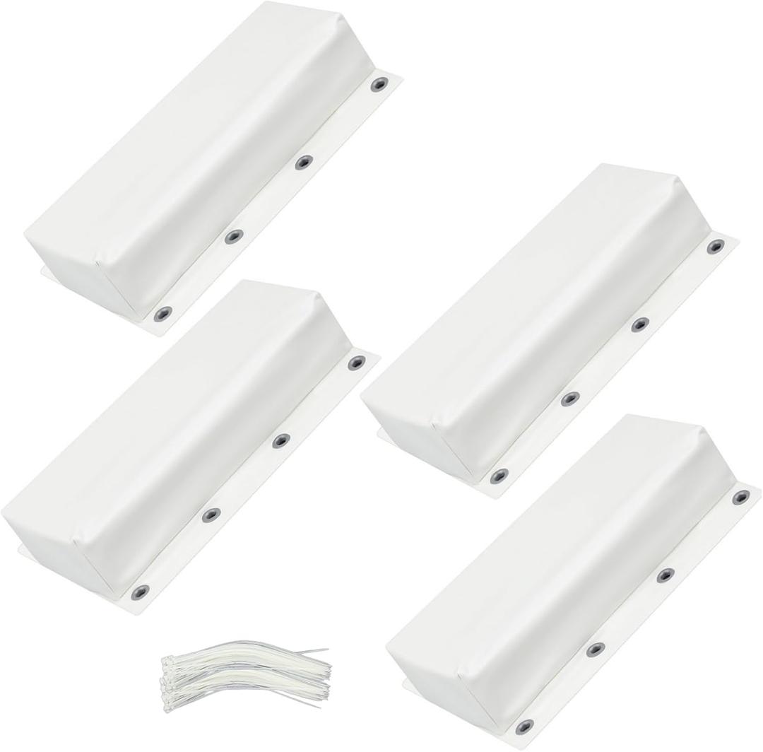 Marsui 4 Pcs Dock Bumpers for Edging Heavy-Duty Marine Boat Fender Docking Guards with Cable Tie Holder for Vertical Poles & Post - Boat Dock Accessories