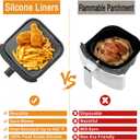 LYHOLKEER Air Fryer Silicone Liners for COSORI Air Fryer 9-in-1 5QT 5.8QT 6QT 6.8QT,2 Pcs Reusable Square Airfryer Liners for Ninja/Instant Pot Vortex Plus/Paris Hilton/Chefman/Cuisinart/Gourmia 6QT