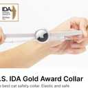 Cat Airtag Collar, US. IDA Gold Award Cat Safety Collar Non Breakaway Elastic Airtag Collar Lightweight Airtag Holder Anodized Aluminium Case for Kitten Small to Large Cats,S(Linen)