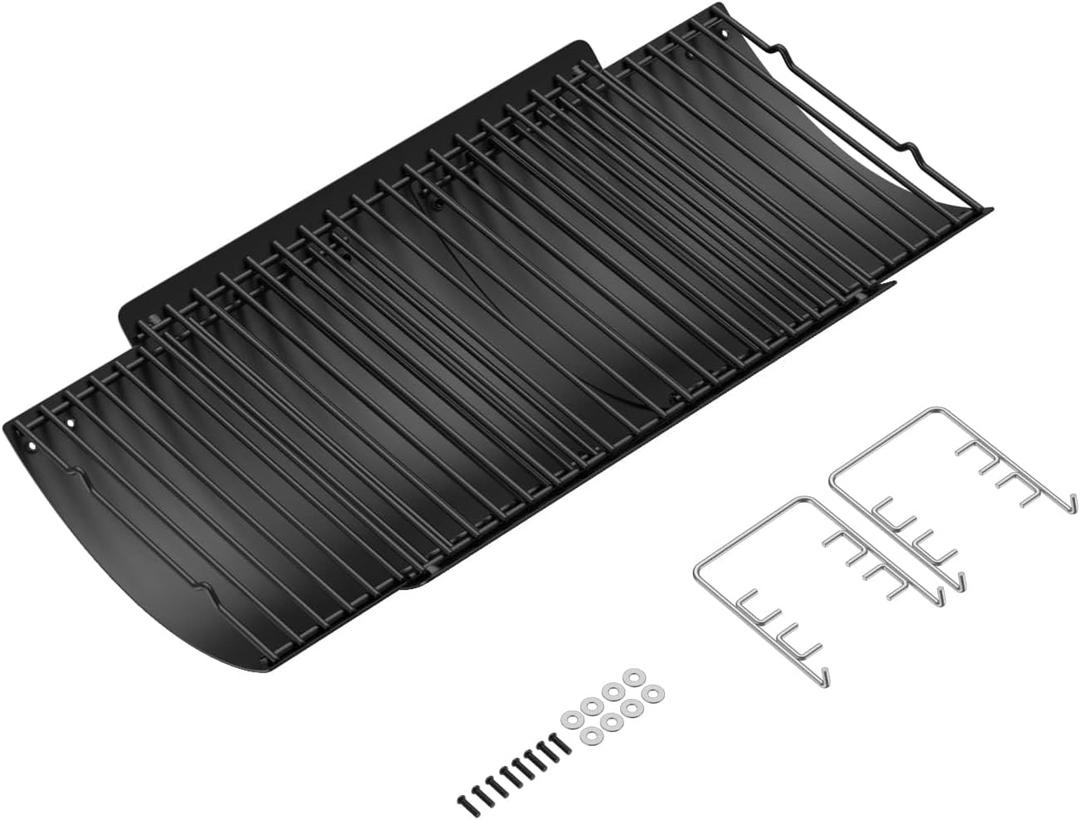 23" to 34" Adjustable Ash Pan for Charcoal Grill Chargriller 1224 1324 2121 2222 2123,Oklahoma Joe Charcoal Grill Royal Gourmet, Ash Pan with 2PC Fire Grate Hanger (23"-34" powder coating steel)
