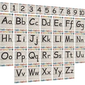 Gilprop 37 Pcs Wood Grain Alphabet for Classroom Wall Decor