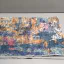 Soft Washable Abstract 2x3 Rugs - Living Room Bedroom Large Area Rug Indoor Farmhouse Stain Resistant Carpet Non-Slip Machine Washable Distressed Soft Room Decor 2x3 Colorful/Multi