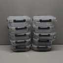 KOMUEE 10 Packs 30 oz Glass Meal Prep Containers,Glass Food Storage Containers with Lids,Airtight Lunch Bento Boxes,Microwave,Freezer and Dishwasher,Gray