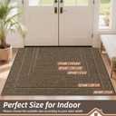BEQHAUSE Dirt Trapper Door Mat 36" x 60", Non-Slip Washable Doormats Entrance Mat, Dirt Resistant and Absorbent Welcome Mat, Low Profile Floor Mats for Front Back Door and Entryway, Brown