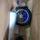 24V Moped Scooter for Kids - Electric Motorcycle for Kids - Electric Scooter with Seat for Children - Ride on Toy with LED Light for Girls (Blue)