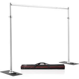 Pipe and Drape Backdrop Stand 9.2x9.2ft, Adjustable Heavy Duty Photo Background Frame with Metal Base & Carry Bag, Professional Event Backdrop System for Wedding, Trade Show, Parties, Photography